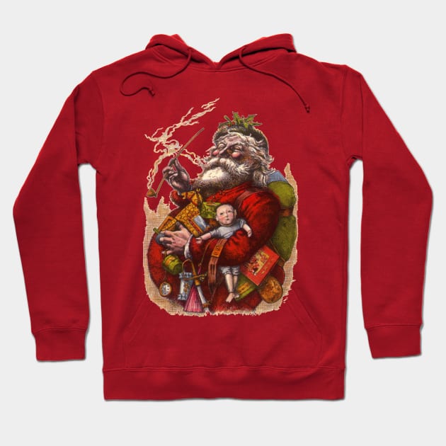 Victorian Christmas Santa Claus Hoodie by MasterpieceCafe